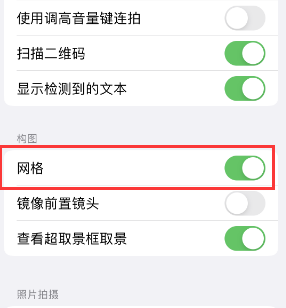 永济苹果手机维修网点分享iPhone如何开启九宫格构图功能 